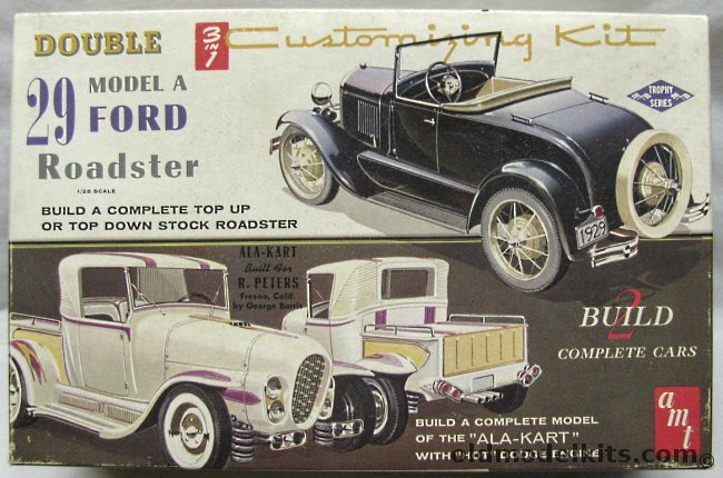 AMT 1/25 1929 Model Model A Roadster and Custom Ala-Kart - Both Kits, T129-200 plastic model kit